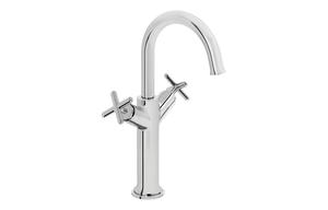 VitrA Origin Classic Tall Basin Mixer (Cross Handles) - Brushed Gold